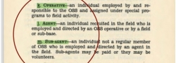 Definitions: operative, agent, sub-agent, informant