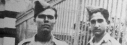 1943. Cairo, Egypt Helias Doundoulakis with John Androulakis in British uniforms, billeted at the SOE's villa in Iliopolis.
