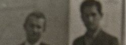 December, 1944. Helias Doundoulakis with Nikos Oreopoulos in the Jewish textile factory where the wireless was hidden. Photo taken the day of the last transmission to Cairo OSS.