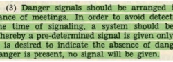 Pre-determined danger signals